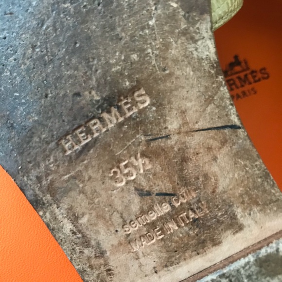 HERMÈS Oran Exotic Lizard skin sandals Sz 35.5 - Picture 10 of 10